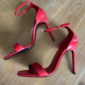 New Saint Laurent Red Strap Heel